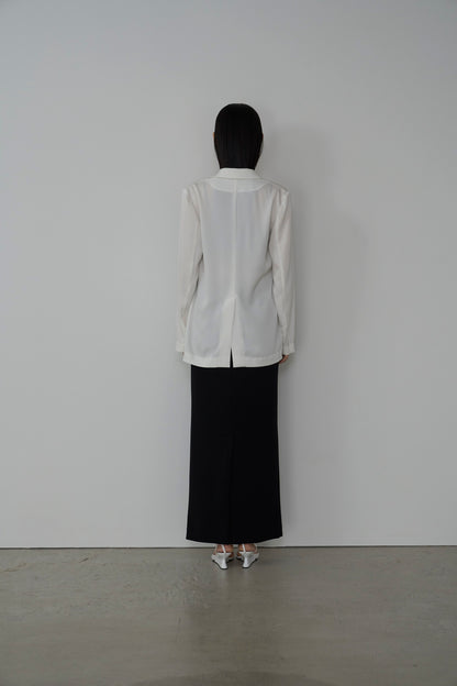 【Pre-Order】tailored satin jacket WHITE