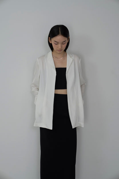 【Pre-Order】tailored satin jacket WHITE